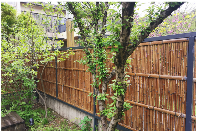 刘不丁农资碳化竹篱笆栅栏日式竹子隔断墙庭院围栏户外装饰花园护栏