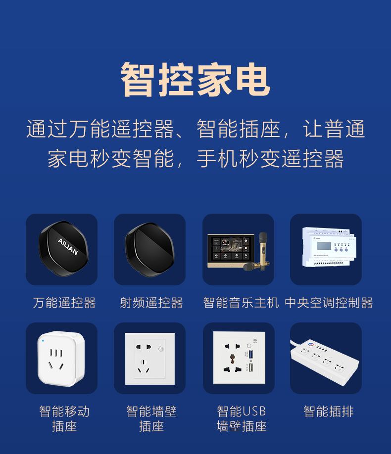 艾聯全屋智能家居控制系統套裝小度聲控智能家電全屋定製解決方案安防