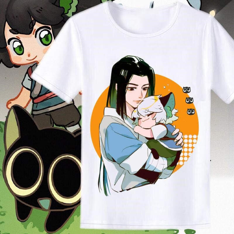 罗小黑战记衣服罗小黑战记国潮动漫电影周边衣服小黑t恤无限小黑哪吒
