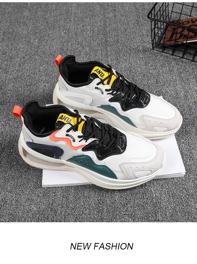 安踏弹力胶科技休闲鞋男鞋2022夏季新款透气跑步鞋男子运动鞋百搭鞋