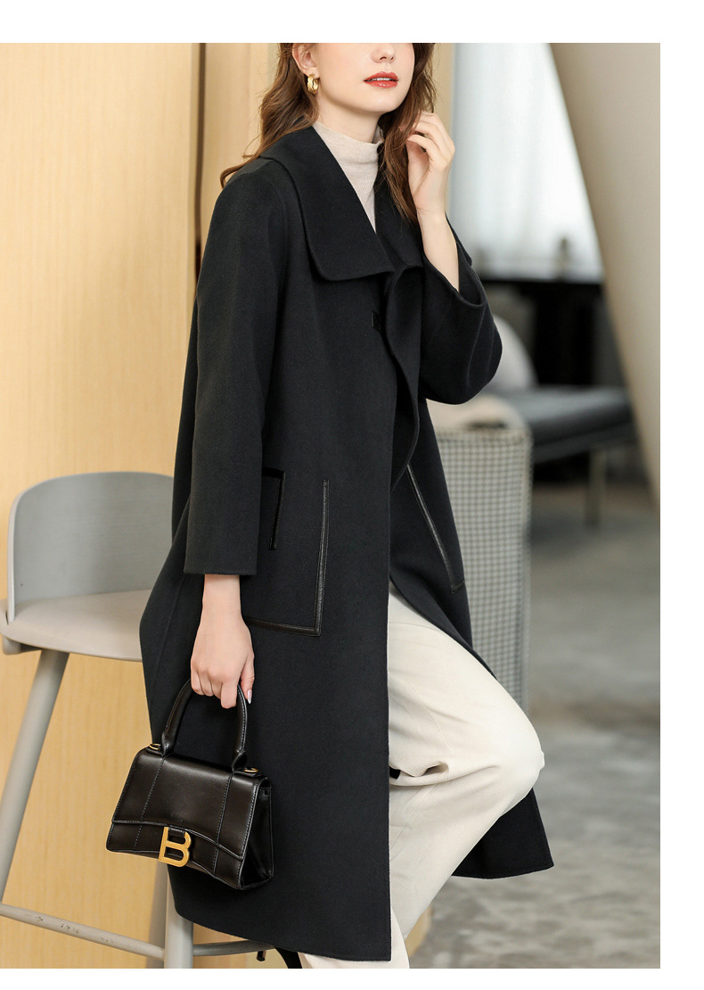 双面羊毛大衣双面羊绒大衣女2021年秋冬新款羊毛赫本风流行毛呢外套女