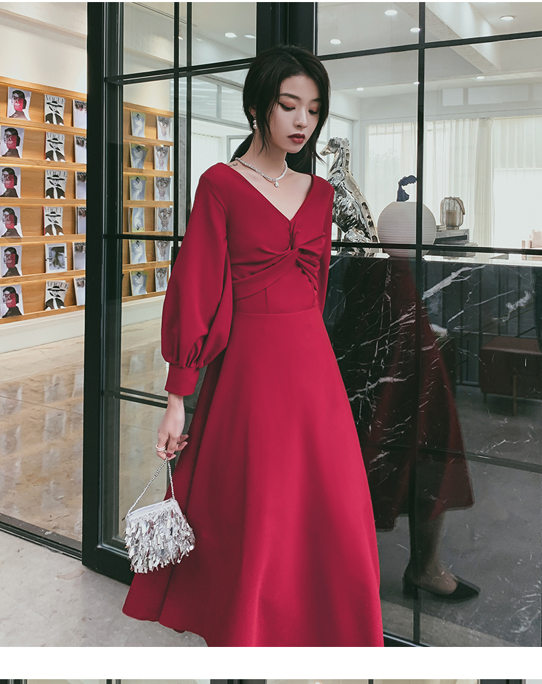 阿亨晚宴年会优雅名媛气质洋气小众平时可穿敬酒服新娘2021新款订婚