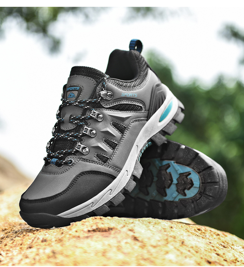 jeep吉普高端户外男鞋夏季防水防滑登山鞋男士徒步鞋户外运动潮鞋烟灰