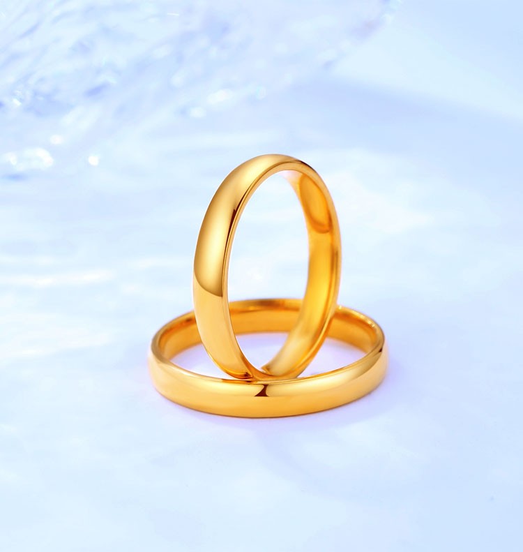 老凤凰同款光圈ua750戒指简约光面5g时尚素圈指环情侣对戒男女款 13号