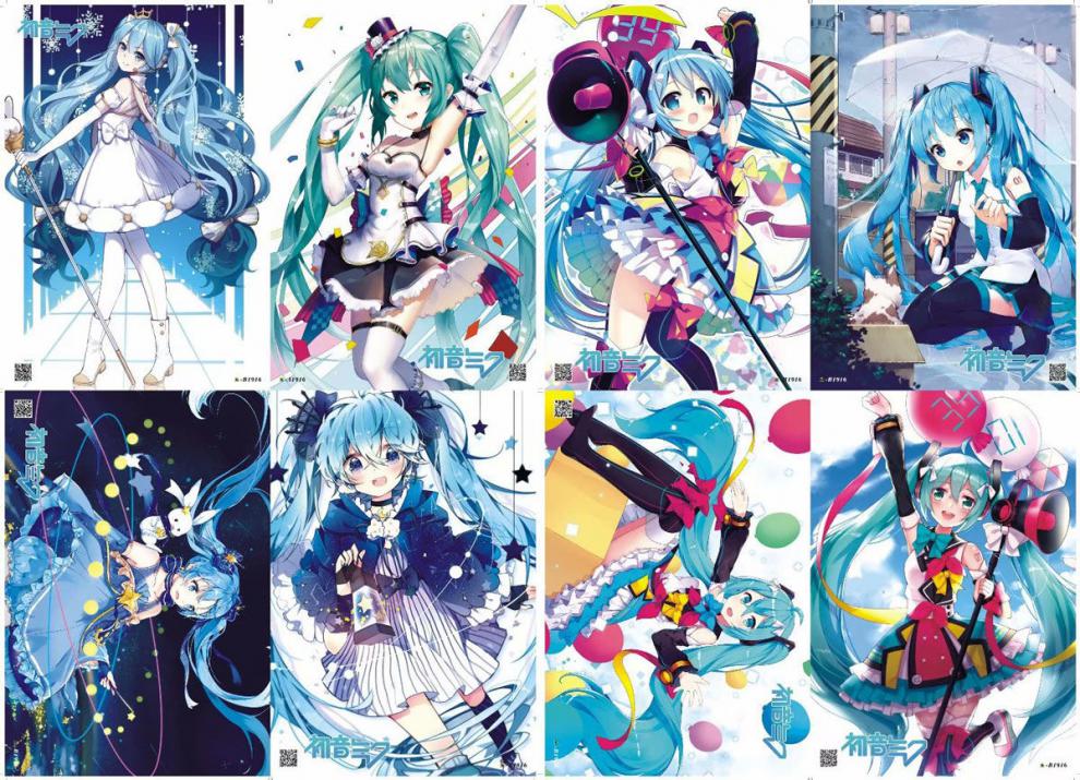 初音未来海报明信片miku公主殿下二次元动漫深海少女手绘墙纸周边埃罗