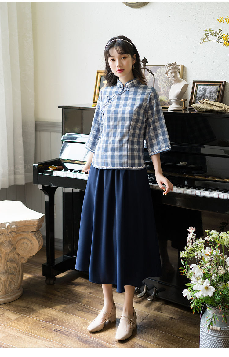 中芳韵民国风中式汉服女复古民国风学生装现代改良旗袍上衣唐装茶服