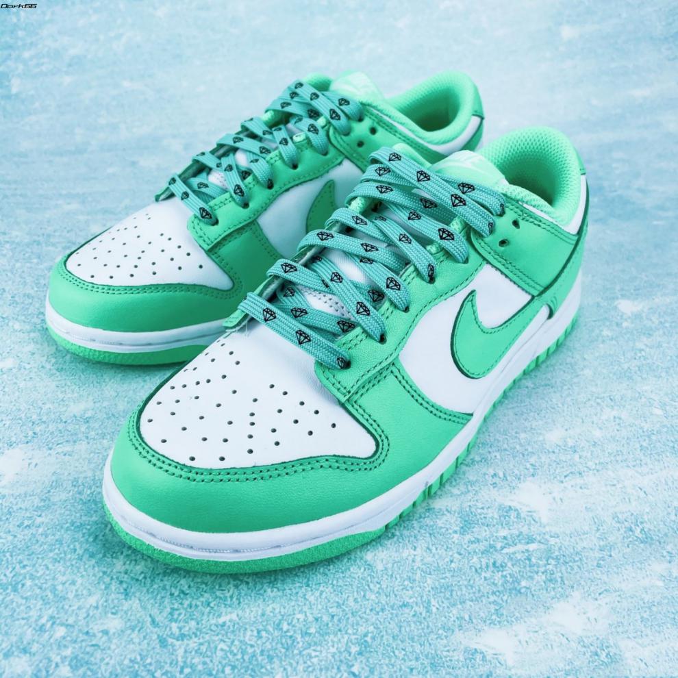 蒂芙尼绿钻石袜子usb蒂芙尼绿蓝薄荷绿钻石2双鞋带袜子套装男女通用