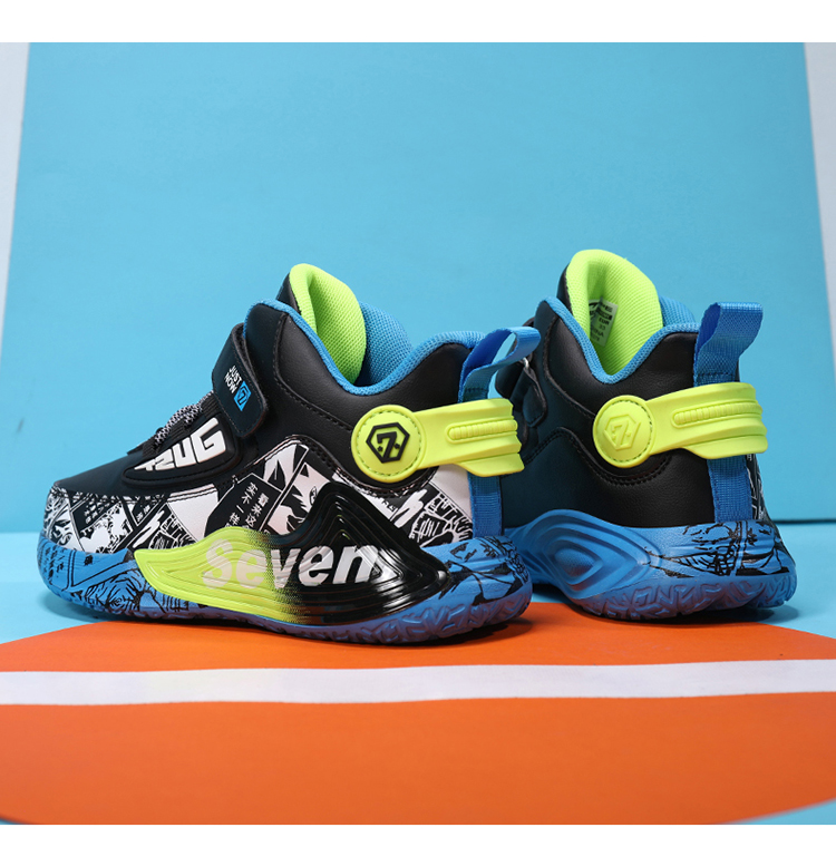 七波辉男童鞋子2021秋冬季新款儿童篮球鞋男孩防滑透气学生潮流鞋子