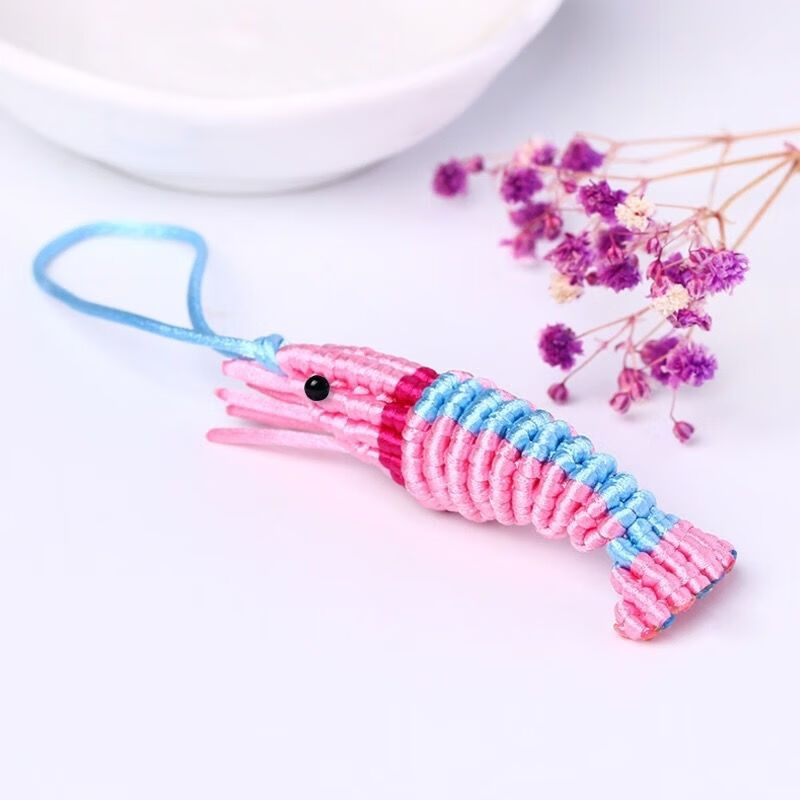 玲川肖战周边光点配色粉蓝幻彩色手链编织线小飞侠小肥虾吊坠挂饰手绳