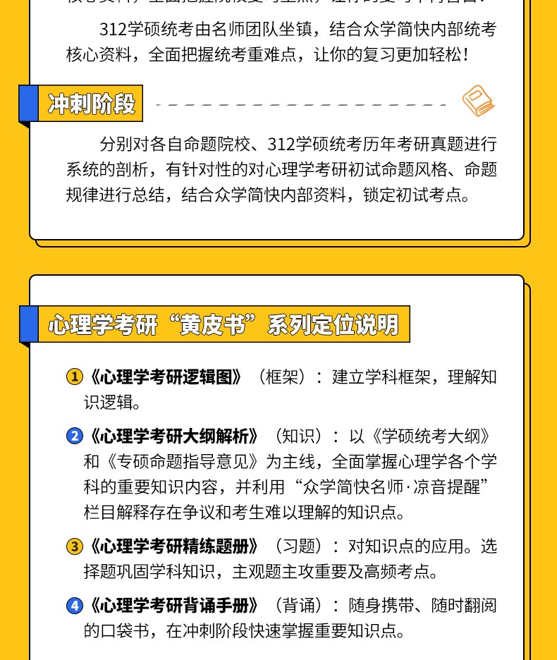 《【官方旗舰】众学简快2023凉音心理学黄皮书【多规格】心理学考研