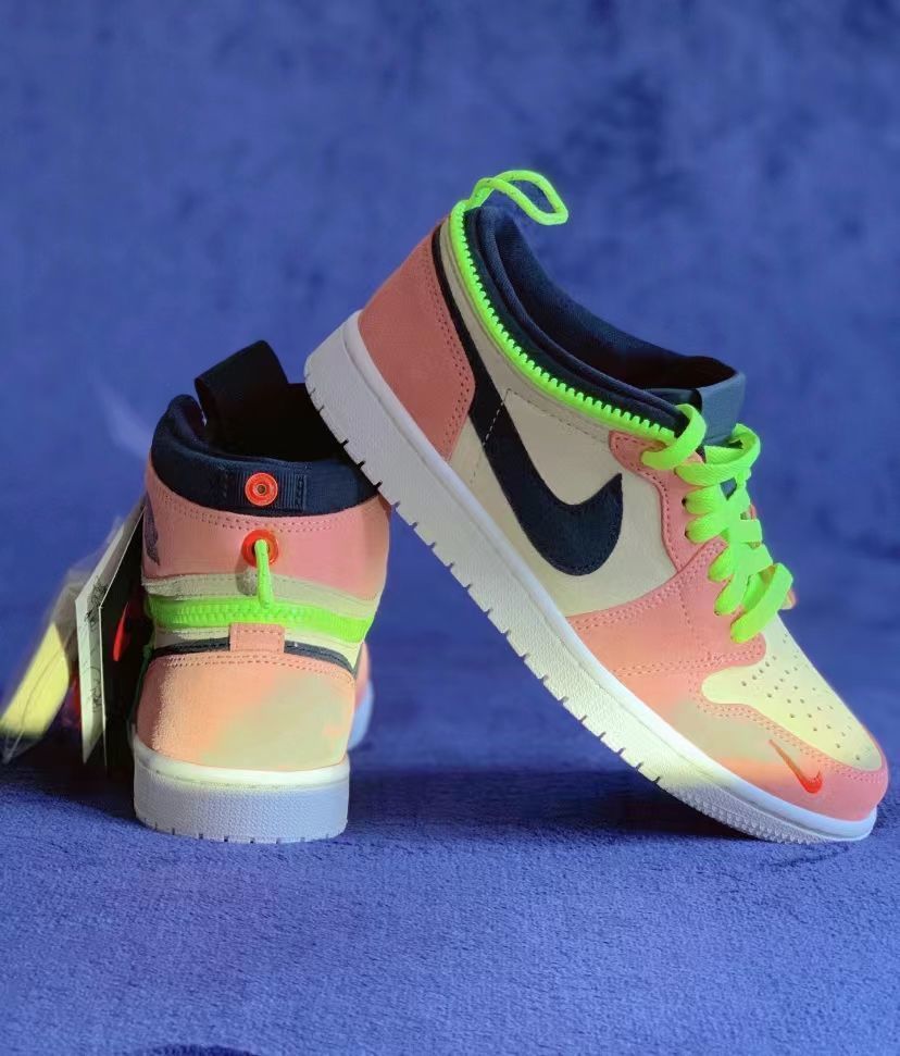 紫罗兰灰白运动鞋换休闲aj1帮烟灰纯原男女黄杏粉拉链紫罗兰36