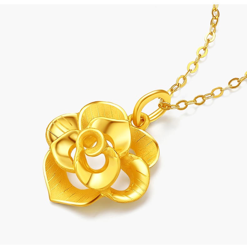 六桂福珠宝黄金吊坠足金999繁花似锦吊坠黄金花朵项坠挂坠女送礼280g