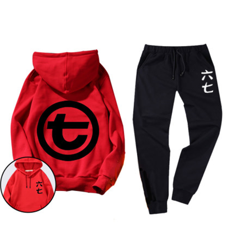 刺客五六七同款卫衣男连帽套装春季薄款潮567伍六七刺客装衣服柒