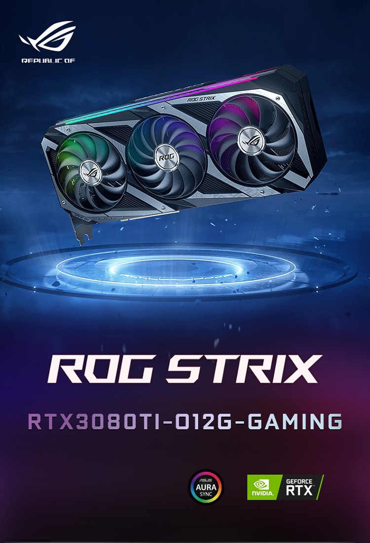 华硕asus rog-strix-3080/rtx3080ti-o12g/o10g猛禽发烧级显卡 rog