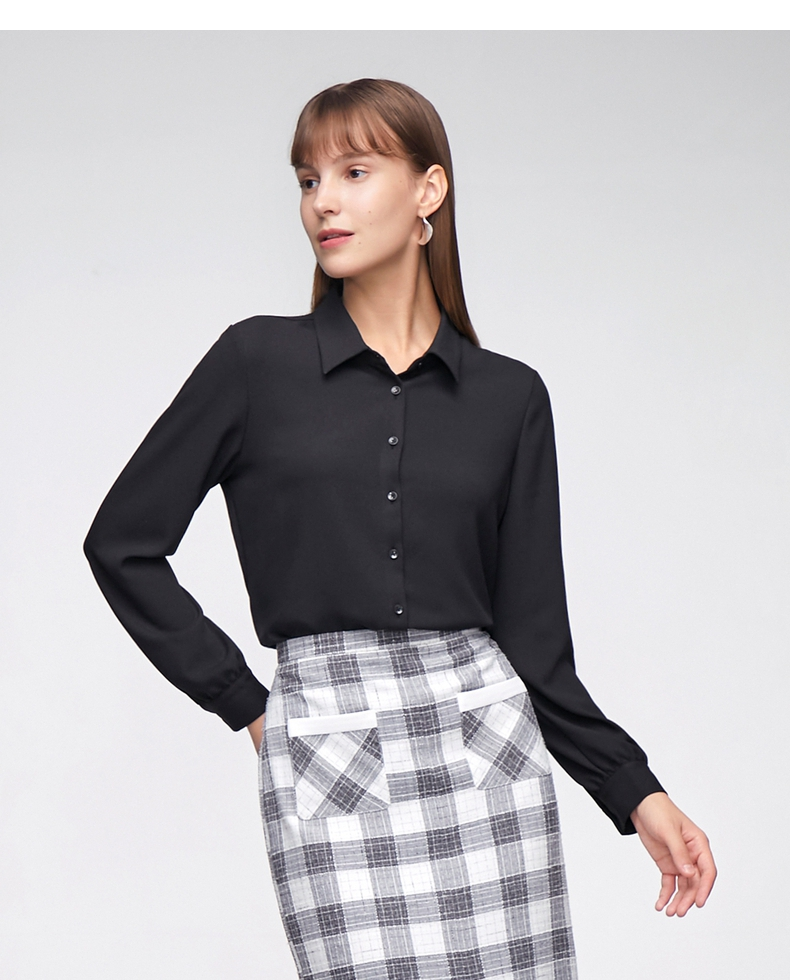 g2000女装21年秋款经典雪纺基础款衬衫垂感抗皱简约通勤衬衣16741150