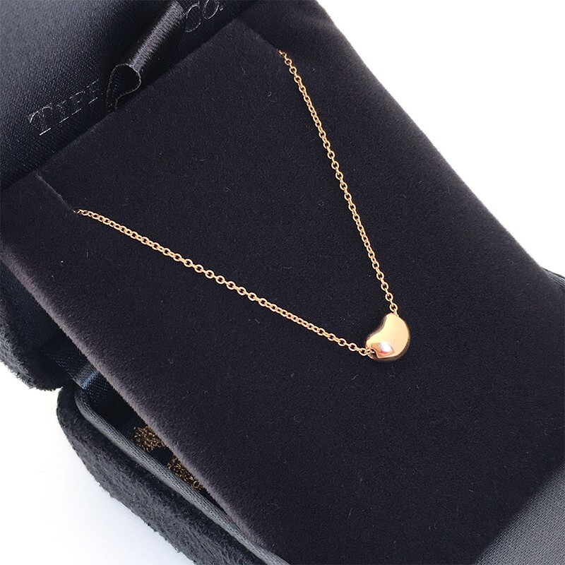 二手99新2021年未使用项链elsaperetti系列18k玫瑰金bean小金豆