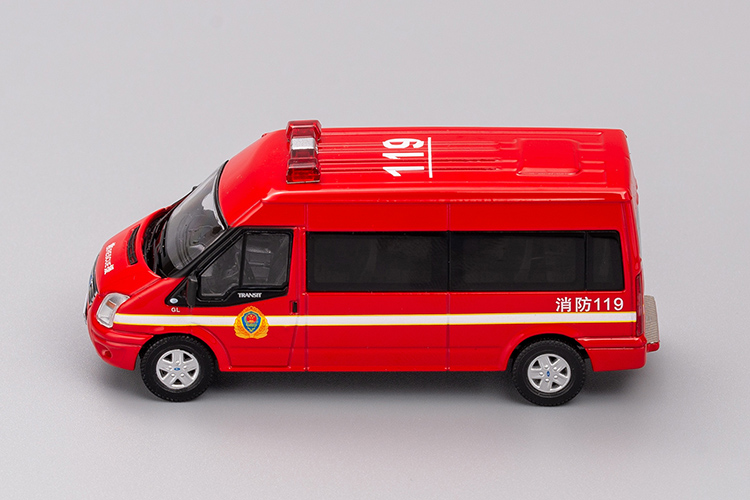 gcd 1:64 福特全順 警車 消防救護特種車 合金汽車模型車模 特警車