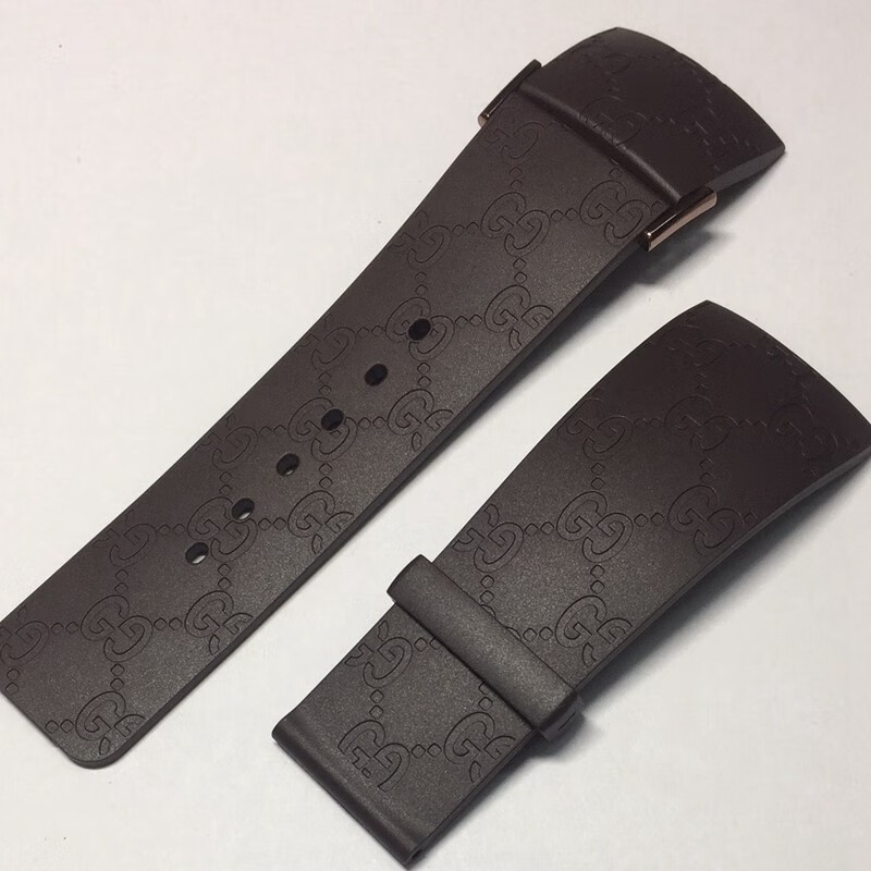 古驰gucci手表带蝴蝶按扣ya114橡胶表带古奇男女款23mm/ 26mm 26mm