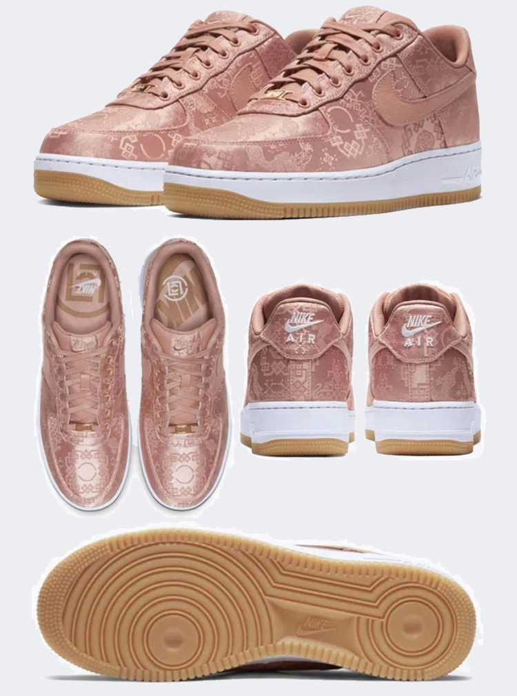 nike耐克空军一号陈冠希联名af1粉丝绸白丝绸黑蓝丝绸可撕男女鞋