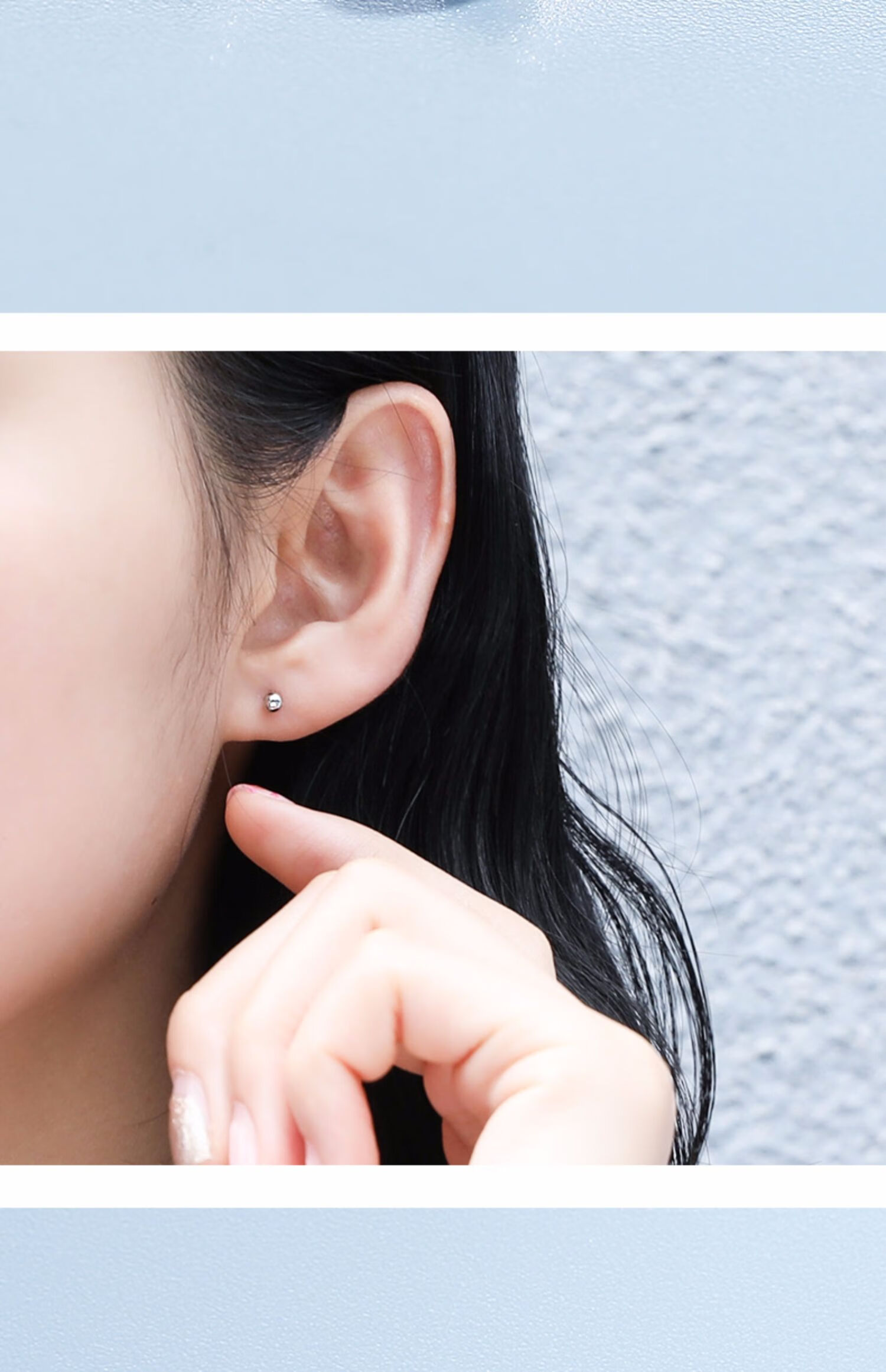 999银耳钉女耳棒简约耳棍男小巧养耳洞银针耳环耳饰耳针银饰品 999养