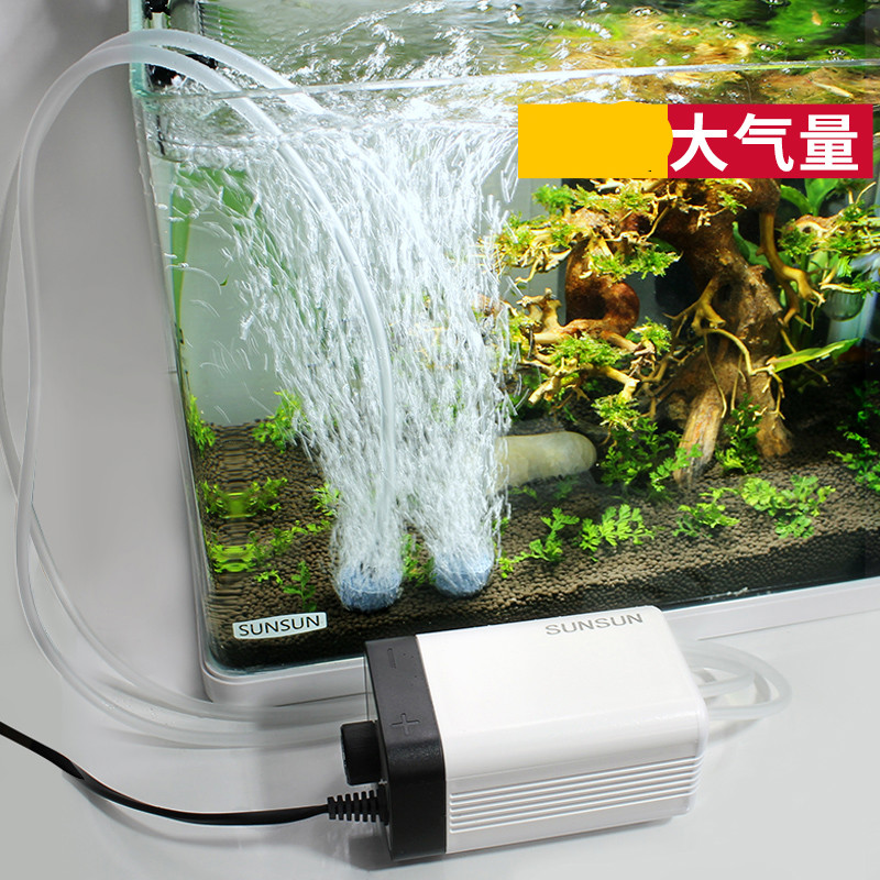 鱼缸氧气泵养鱼充氧机小型冲氧器迷你水族箱增氧泵打氧机4w双孔气泵ct