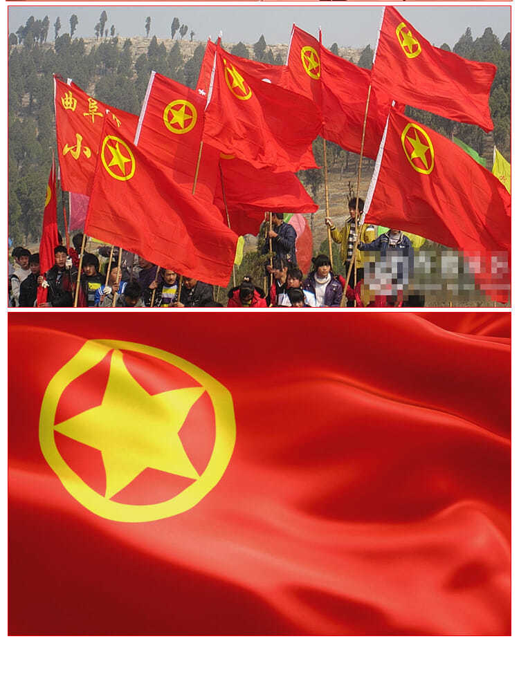 姒桀中国共青团团旗1号2号3号4号5号定做大号手持红旗装饰户外定制纳1