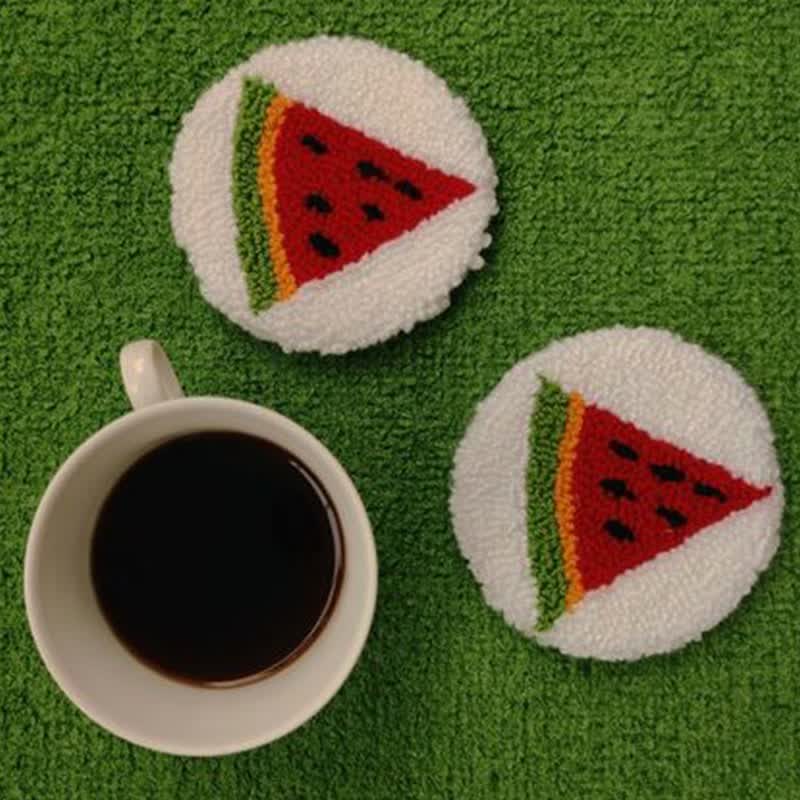 东方美绣手工diy材料包戳戳绣杯垫新手自制卡通个性搞怪隔热垫居家