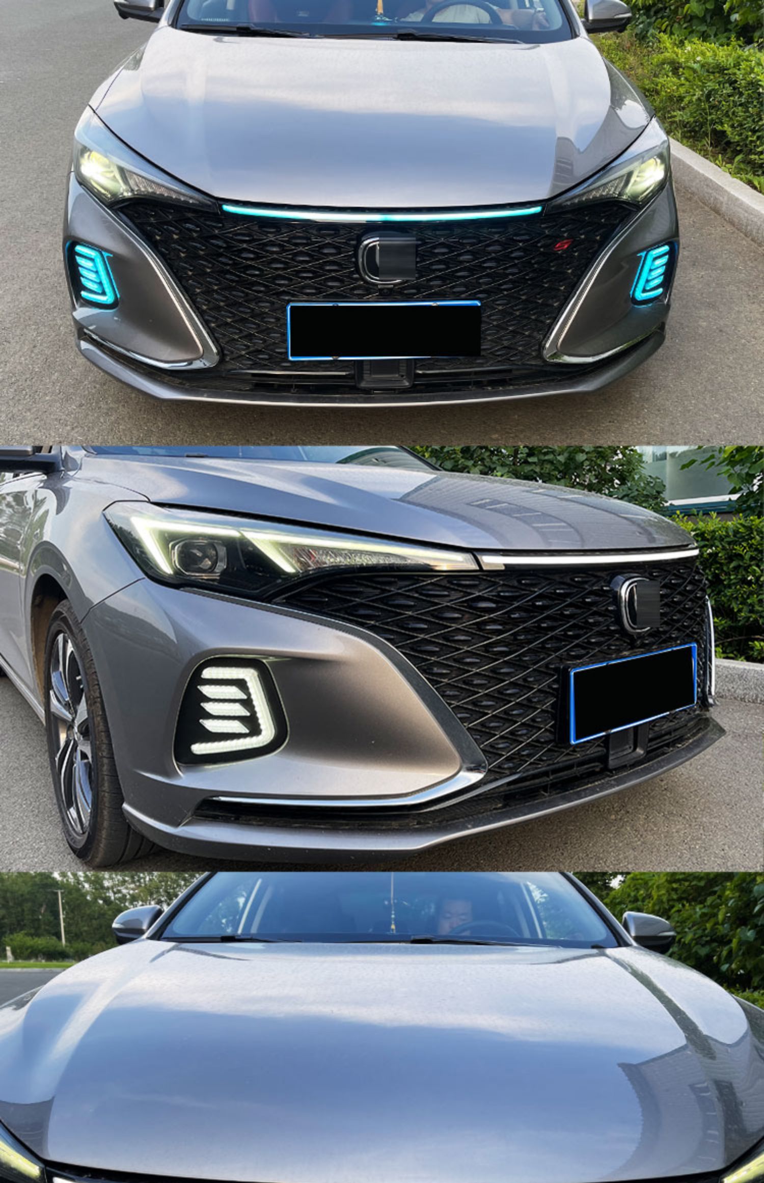 长安逸动plus前贯穿灯日行灯改装led雾灯20款逸动前中网灯 全国预约