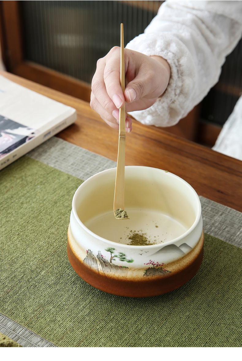 器酋日式茶筅宋代點茶器套裝竹抹茶刷子工具茶具套裝抹茶碗日本百本立