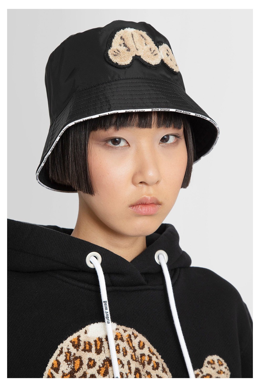 palmangels断头熊2022春夏新款男女通用尼龙泰迪熊图案渔夫帽pwla012