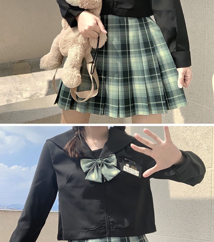 初高中生穿的裙子十字银河jk衬衫长短袖札幌襟关西襟黑白无本春秋基础