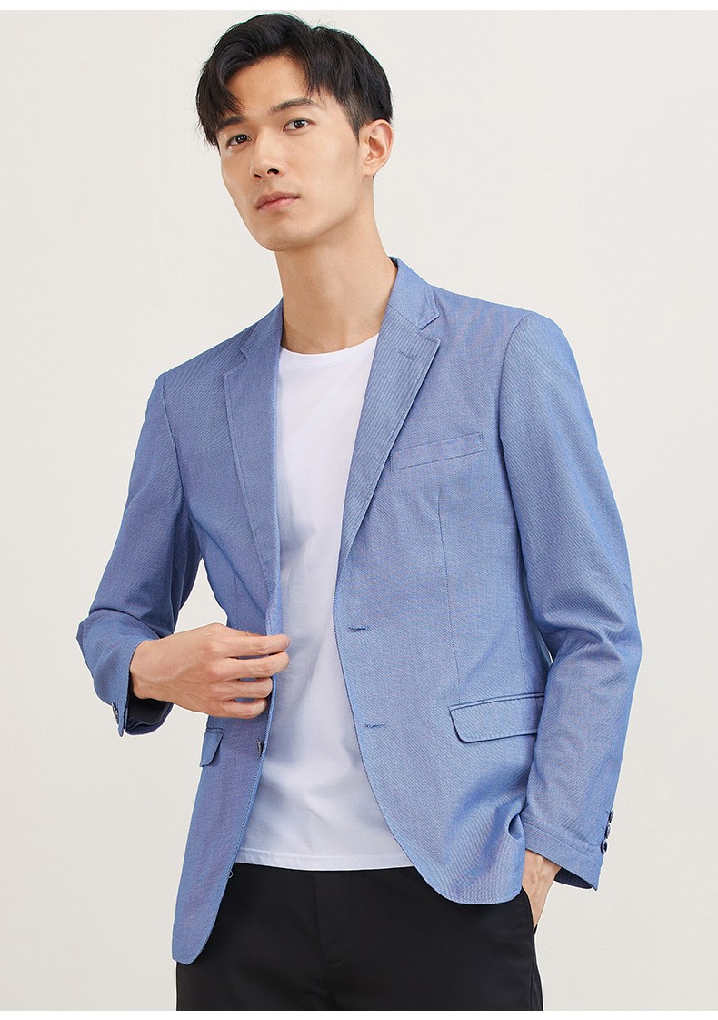罗蒙男士商务西服新款中青年纯色职业单西外套正装西装男a07蓝色1658