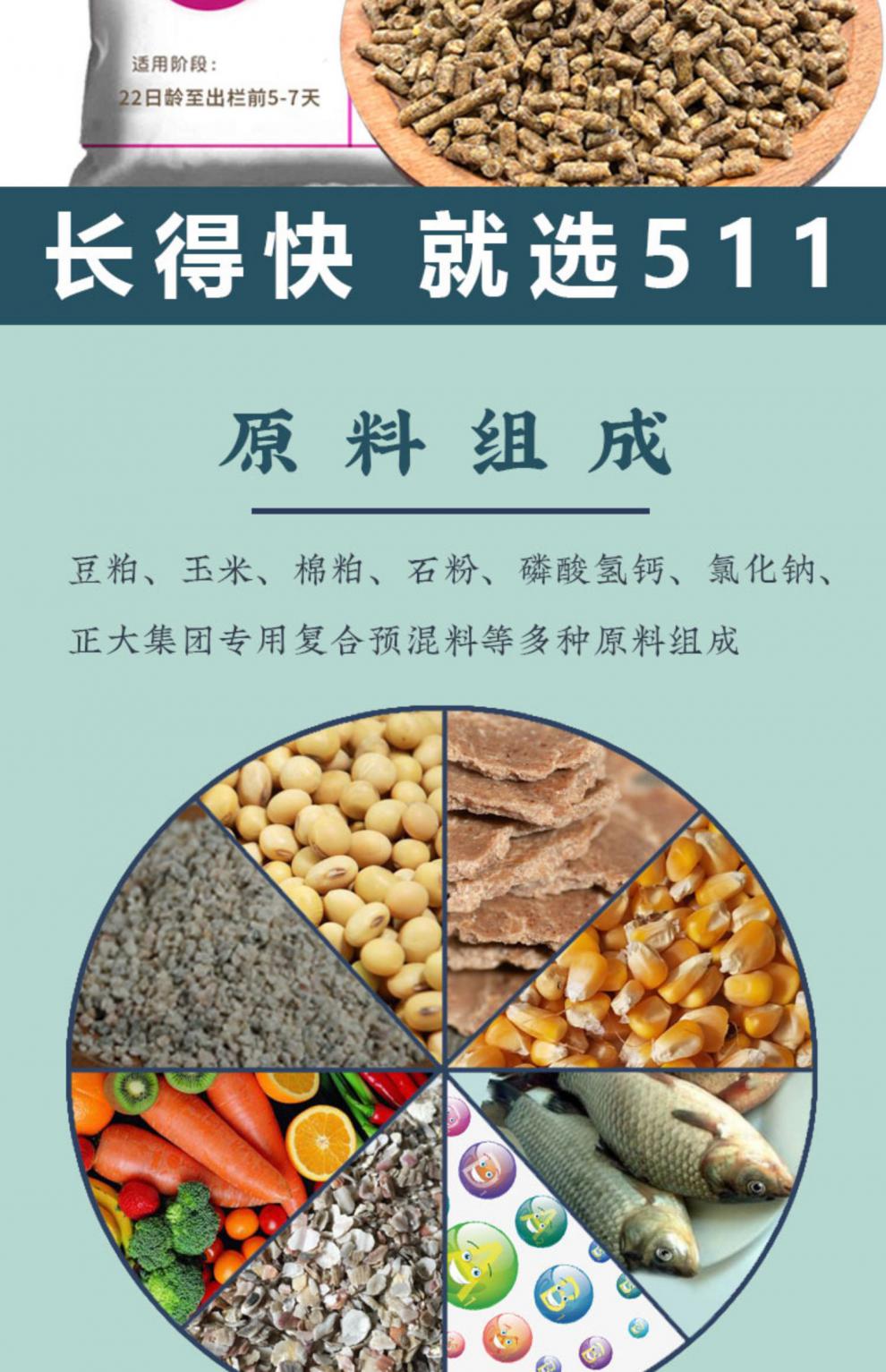 鸡饲料中大鸡肉鸡颗粒全价料钓鱼野钓打窝催肥促生长鸭鹅正大511肉中