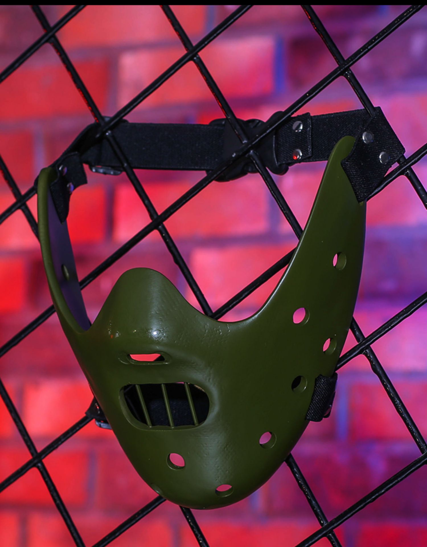 万圣节沉默的羔羊汉尼拔杰森恐怖诡异半脸男cos电影主题树脂面具 绿色