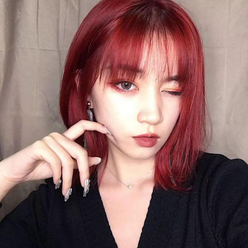 染发剂膏2021流行色湄拉红自己在家染色植物红色网红色 湄拉红【图片