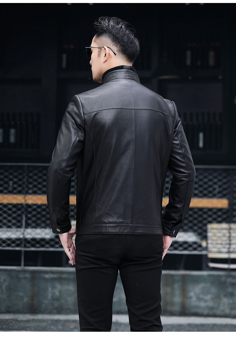 【轻奢尚品】皮尔卡丹皮衣男21年新款真皮皮衣男士绵羊皮机车真皮皮