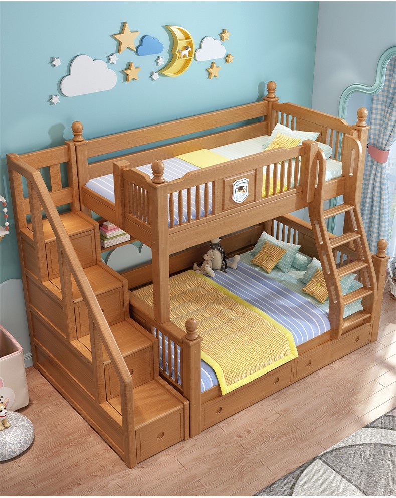 香可榉木上下床全实木儿童床男孩女孩公主床高低床成人双人床双层上