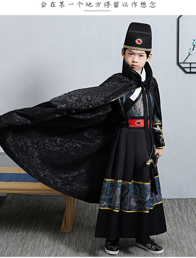 锦衣卫飞鱼服男童汉服儿童古装超仙2021新款小男孩中国风锦衣卫飞鱼服