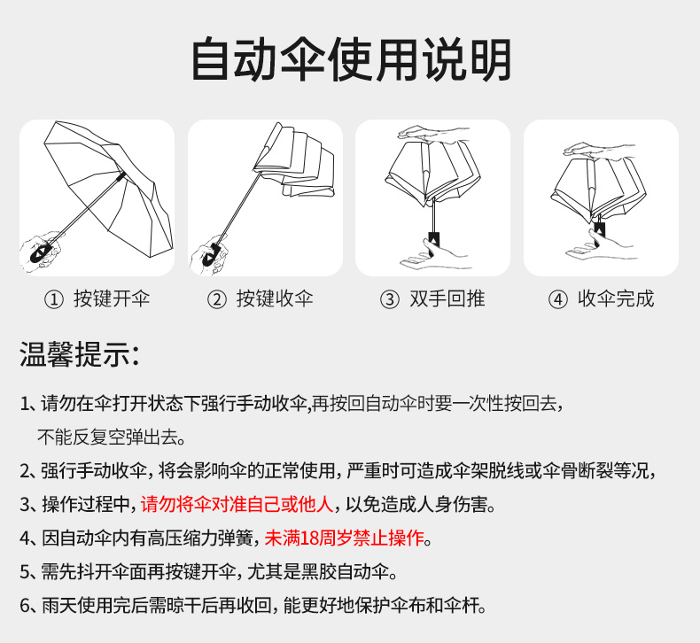 自动雨伞组装步骤图图片