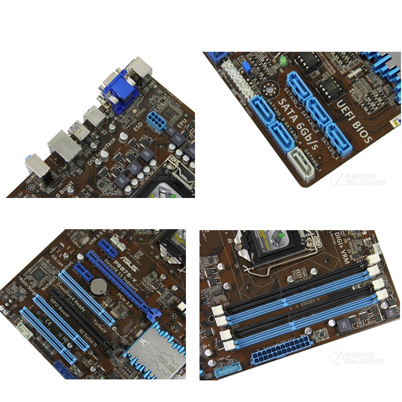 二手9成新asus华硕p8b75vz68p67主板1155针技嘉gab75d3v华硕p8p67le