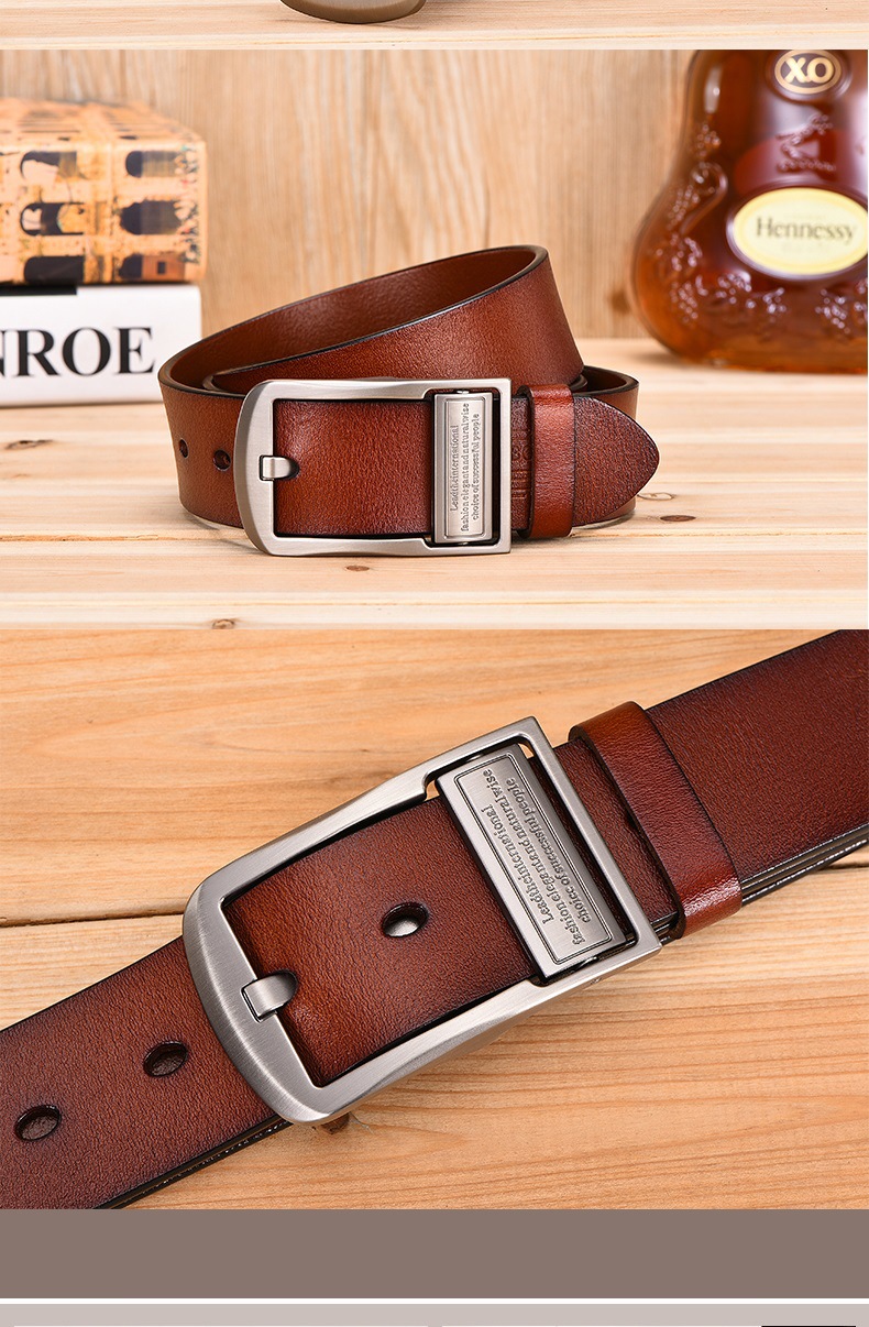 男士针扣皮带韩版时尚休闲腰带男式皮带裤带棕色120cm