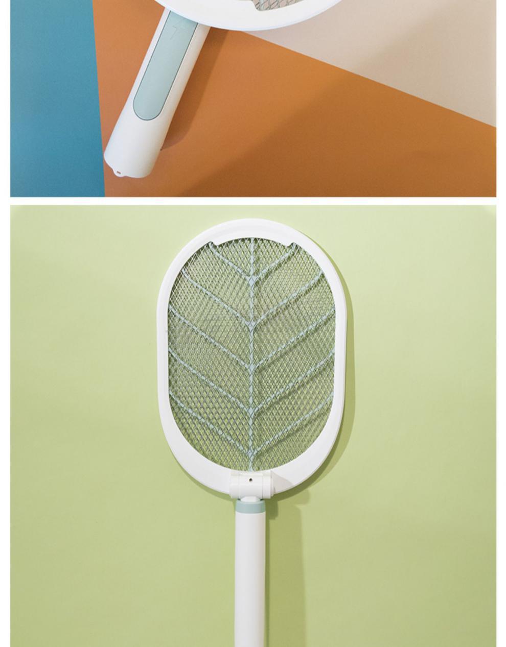 电蚊拍可伸缩加长电蚊拍充电式家用强力可伸缩折叠usb锂电池灭蚊子拍