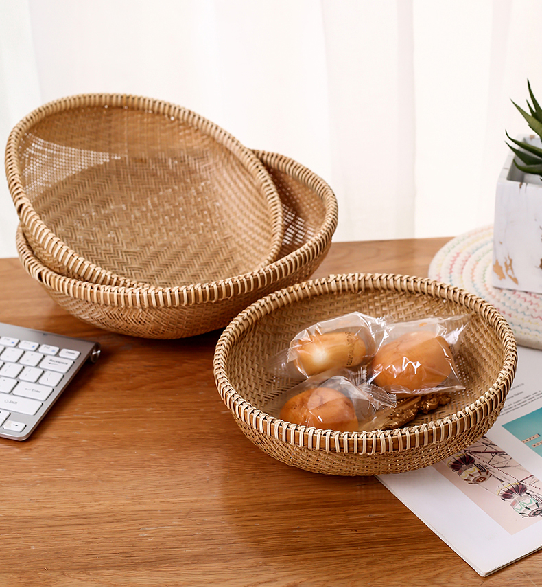 巧自然qiaoziran越南进口竹编收纳筐篮子厨房家用水果竹制品纯手工
