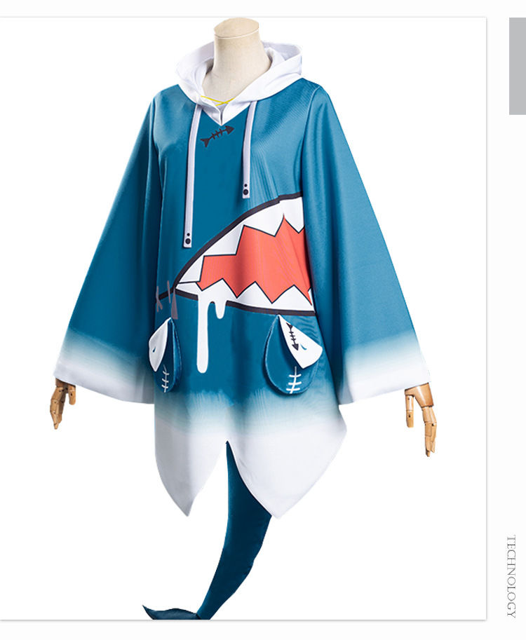 现货hoivecos虚拟vtuber噶呜古拉鲨鱼cospaly服装女xxl