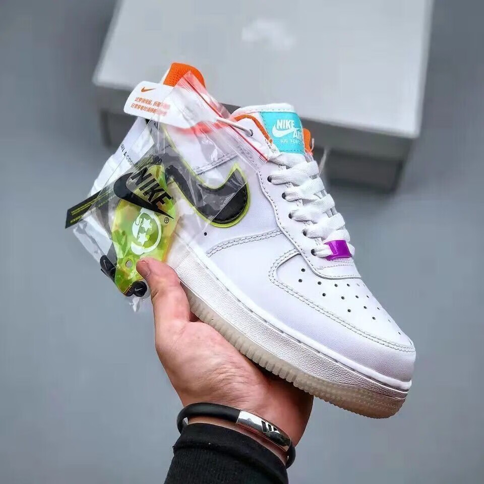 aj【莆田纯原】空军一号af1白橙电竞奶咖骨白冰蓝权志龙男女低帮小麦