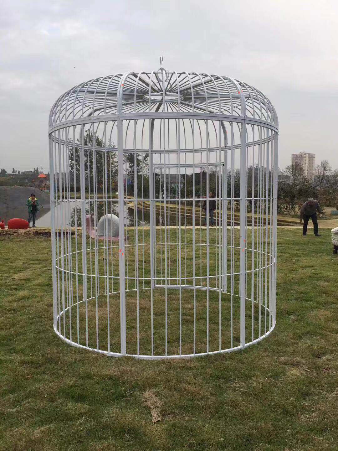 铁艺鸟笼特大号加网鸟笼公园景区鹦鹉鸟笼户外超大型孔雀鸟笼装饰 主