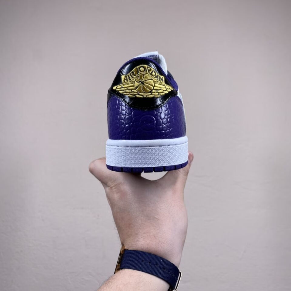 【官方旗舰】aj1藤原浩ts闪电鬼脸三方联名倒钩原厂头层皮料板鞋 男女