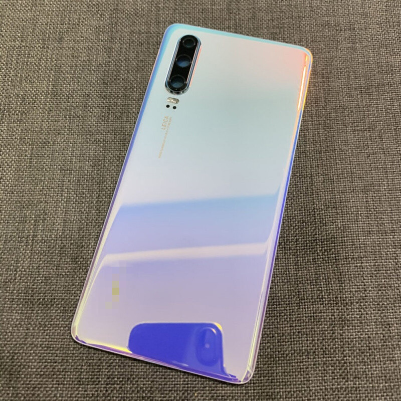 宛丝希适用于华为p30后盖p30pro玻璃后壳电池盖背面外壳亮黑色带镜框