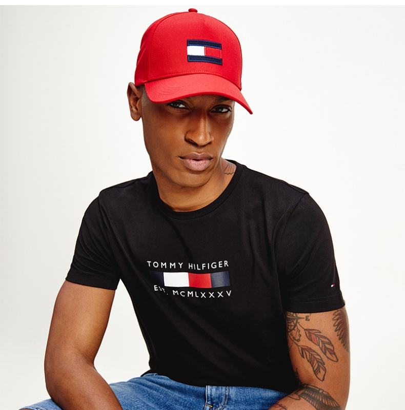 tommy 21新款春夏男装青春流行纯棉多色字母印花短袖t恤16583 白色ybr