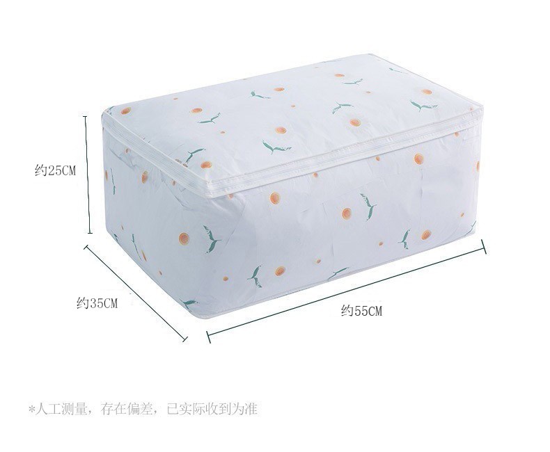 38304-岚牧 卡通印花衣物整理袋 被子收纳袋家用防尘棉被收纳袋 环保PEVA衣服被子收纳袋 【花色随机】 防尘防潮-2个装【花色随机】-详情图